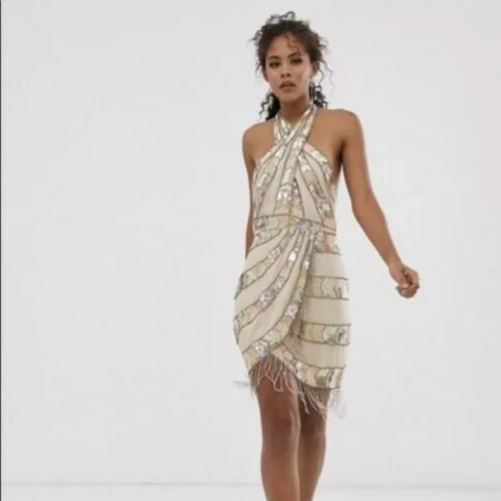 ASOS beaded midi dress new
